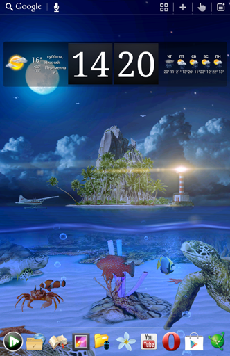 Descargar  Acuario Oceánico 3D:  Isla de tortugas - los fondos gratis de pantalla para Android en el escritorio. 