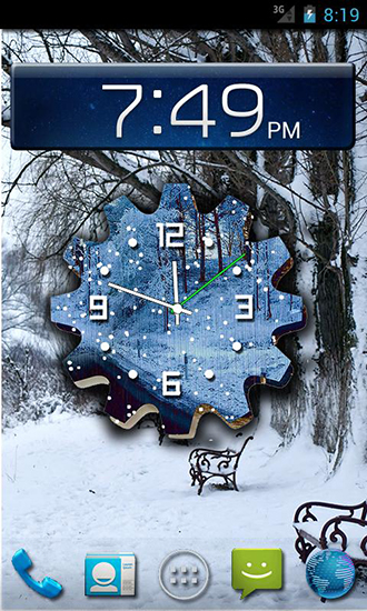 Descargar  Reloj de la nieve del invierno - los fondos gratis de pantalla para Android en el escritorio. 