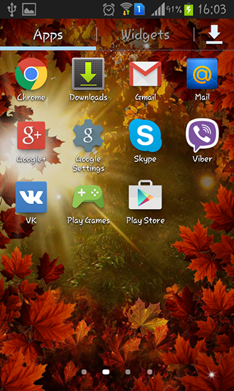 La captura de pantalla Sol de otoño para celular y tableta.
