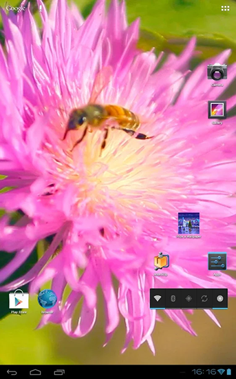 La captura de pantalla Abeja en la flor del trébol 3D para celular y tableta.