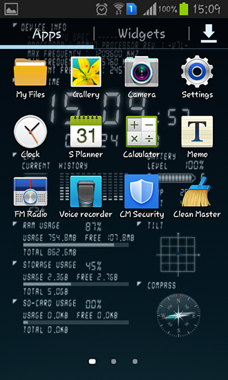 La captura de pantalla Información del dispositivo para celular y tableta.
