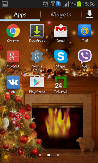 La captura de pantalla Chimenea de Año Nuevo 2015 para celular y tableta.