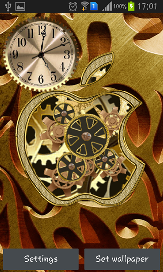 La captura de pantalla Reloj de manzana de oro para celular y tableta.