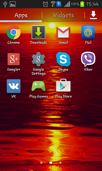 La captura de pantalla Puesta caliente de sol para celular y tableta.