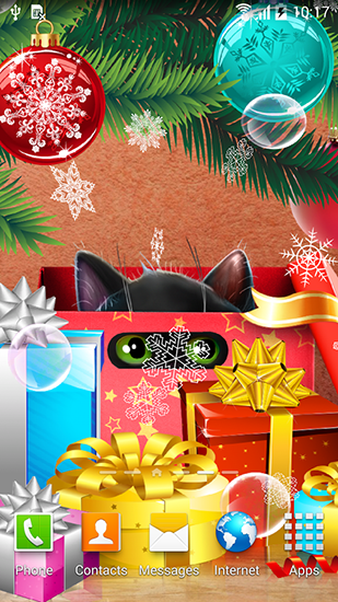 La captura de pantalla Gatito en Navidad  para celular y tableta.