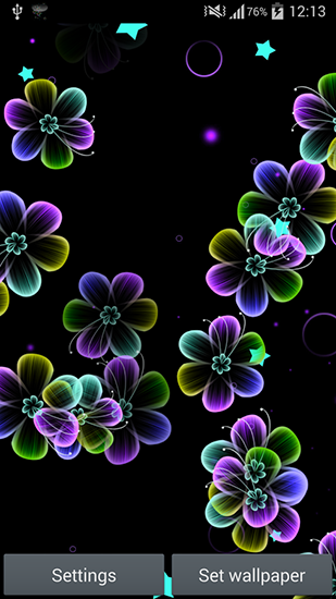 La captura de pantalla Flores de neón  para celular y tableta.