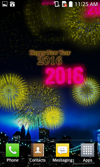 La captura de pantalla Fuegos artificiales de Nuevo Año 2016 para celular y tableta.