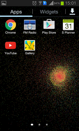 La captura de pantalla Flujo de partículas  para celular y tableta.