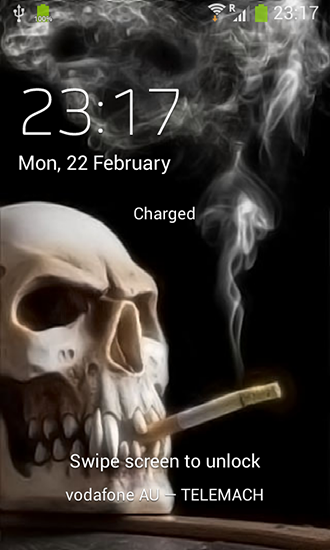 La captura de pantalla Calavera fumadora  para celular y tableta.