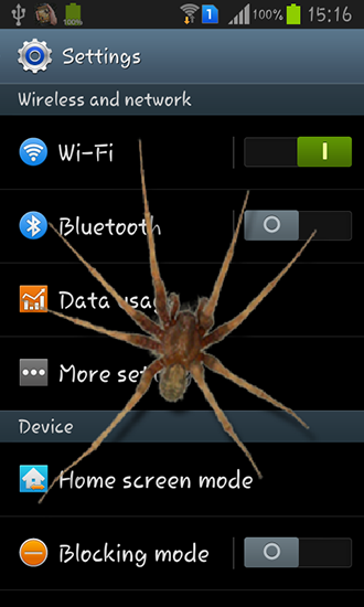 La captura de pantalla Araña en el teléfono para celular y tableta.