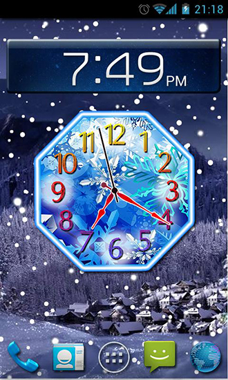 La captura de pantalla Reloj de la nieve del invierno para celular y tableta.