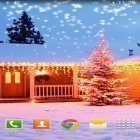 Además de los fondos de pantalla animados para Android Reloj en la pantalla, descarga la apk gratis de los salvapantallas Nieve de Navidad.