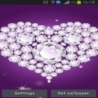 Además de los fondos de pantalla animados para Android Fondos de flores , descarga la apk gratis de los salvapantallas Corazones de diamantes.