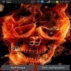Además de los fondos de pantalla animados para Android Pantera negra , descarga la apk gratis de los salvapantallas Cráneos de fuego.