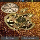 Además de los fondos de pantalla animados para Android Relojes de arco iris , descarga la apk gratis de los salvapantallas Reloj de manzana de oro.