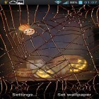 Además de los fondos de pantalla animados para Android Invierno: Nieve , descarga la apk gratis de los salvapantallas Halloween: Araña.