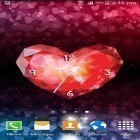 Además de los fondos de pantalla animados para Android Cristales de colores , descarga la apk gratis de los salvapantallas Relojes-corazones .