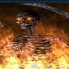 Además de los fondos de pantalla animados para Android Luz de la Luna 3D, descarga la apk gratis de los salvapantallas Esqueleto del fuego infernal.