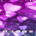 Además de los fondos de pantalla animados para Android Bosque encantado  , descarga la apk gratis de los salvapantallas Corazones púrpuras.