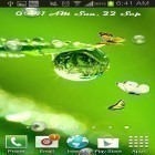Además de los fondos de pantalla animados para Android Lluvia de meteoritos, descarga la apk gratis de los salvapantallas Gotas de lluvia .