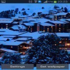 Además de los fondos de pantalla animados para Android Mar azul 3D, descarga la apk gratis de los salvapantallas Montañas de inverno nocturnas .
